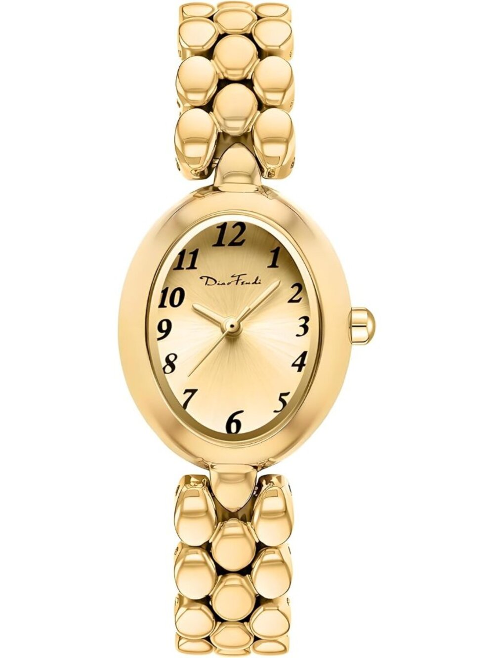 Women Gold Surface Quartz Small Luxury Stainless Steel Bracelet Wristwatch